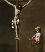 Saint Luke as a painter, before Christ on the Cross